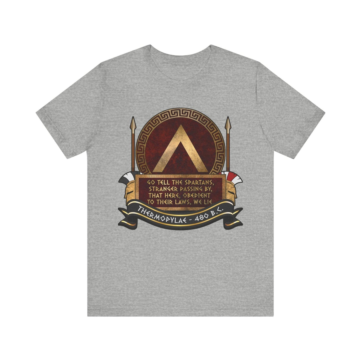Athletic Heather / S Battle of Thermopylae Spartan Epitaph T-Shirt