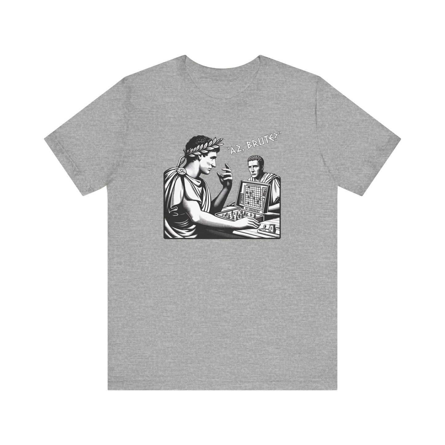 Athletic Heather / S Caesar and Brutus Battleship - Et tu, Brute? Pun T-Shirt