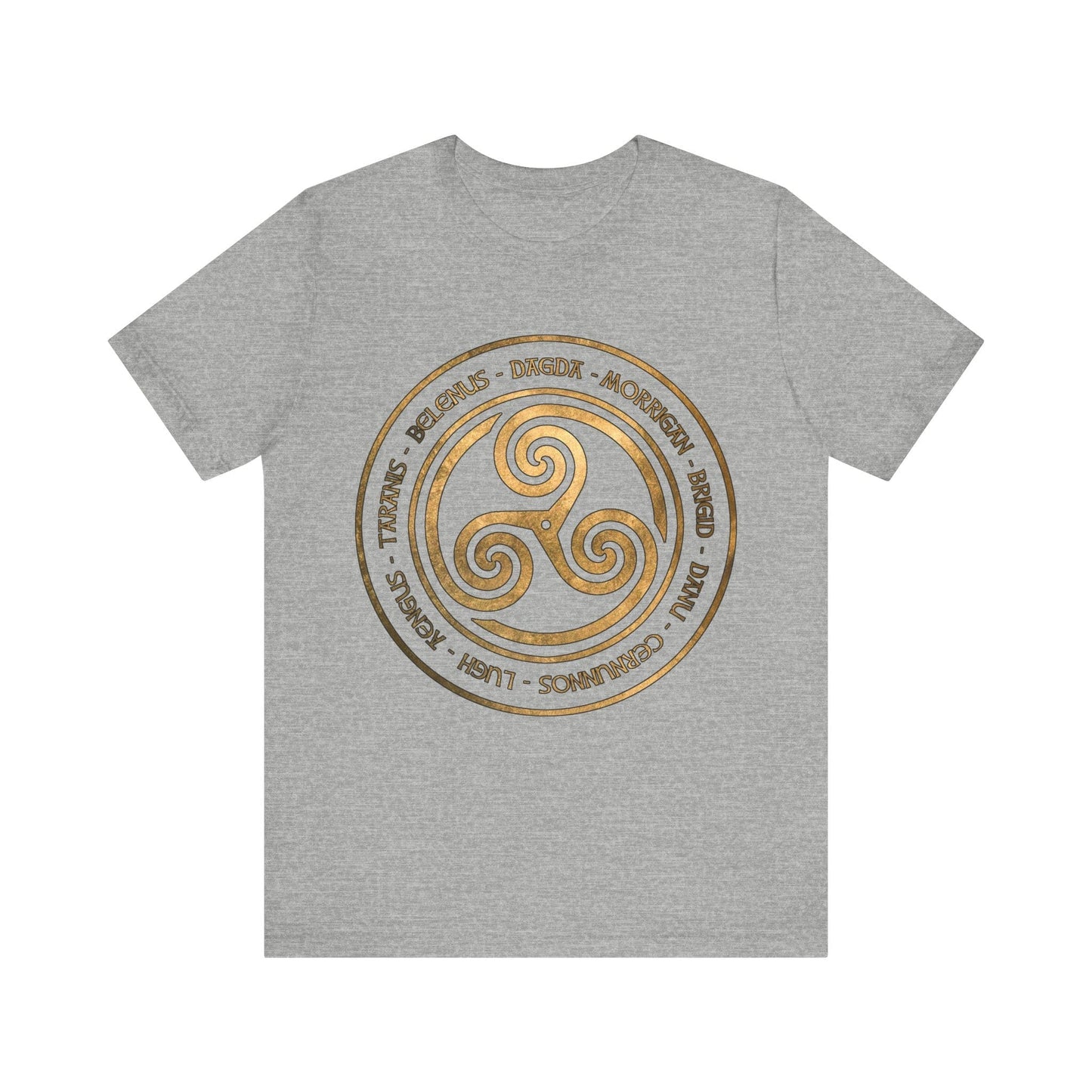 Athletic Heather / S Celtic Gods and Goddesses Triskelion Symbol T-Shirt