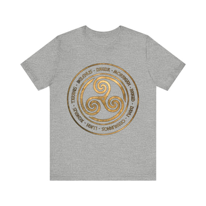 Athletic Heather / S Celtic Gods and Goddesses Triskelion Symbol T-Shirt