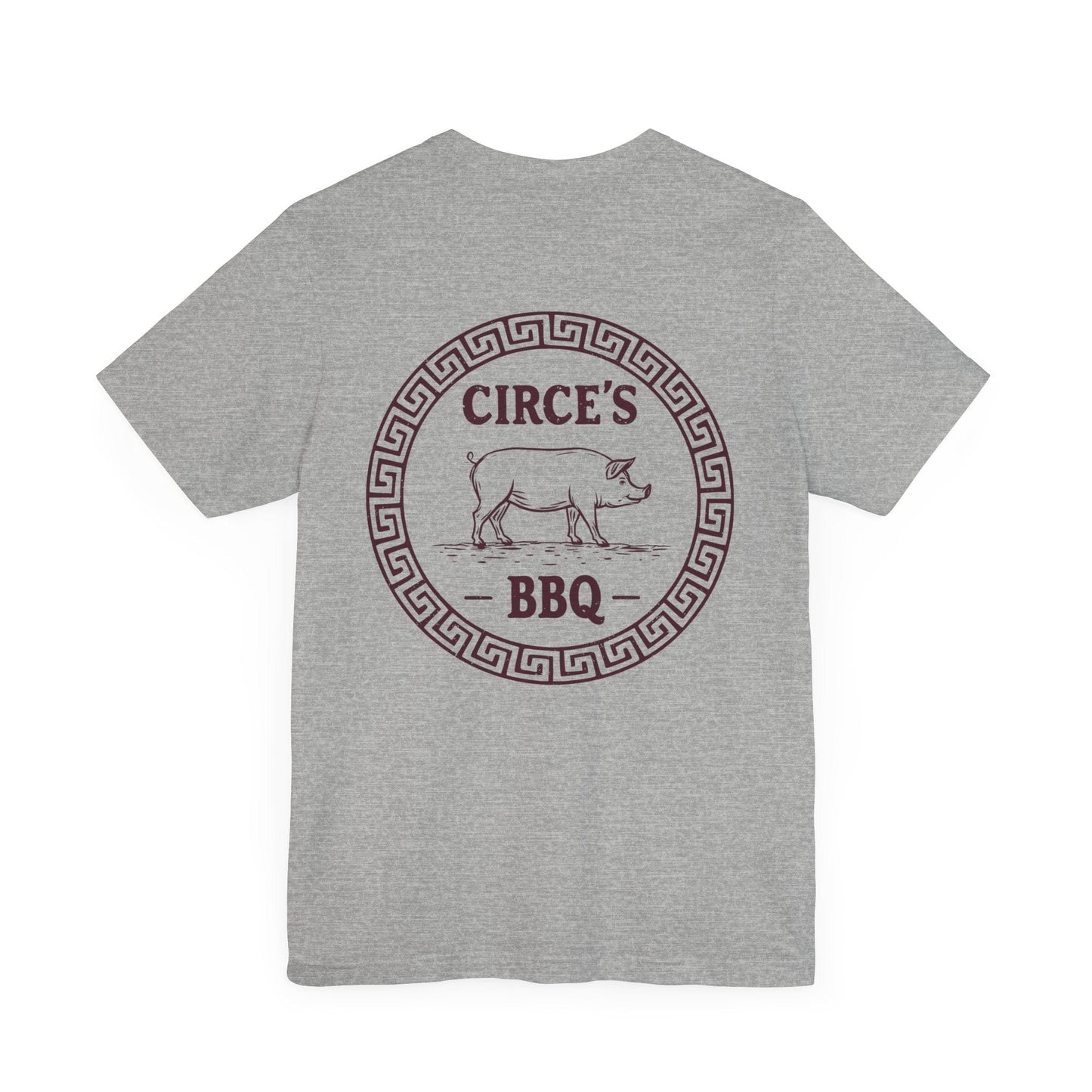 Athletic Heather / S Circe's BBQ - Funny Greek Mythology Double Sided T-Shirt