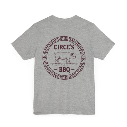 Athletic Heather / S Circe's BBQ - Funny Greek Mythology Double Sided T-Shirt