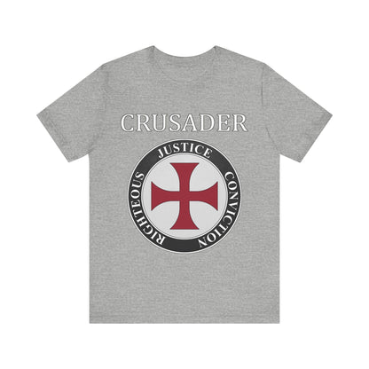 Athletic Heather / S Crusader Symbol - Medieval Knight Shield Virtues T-shirt