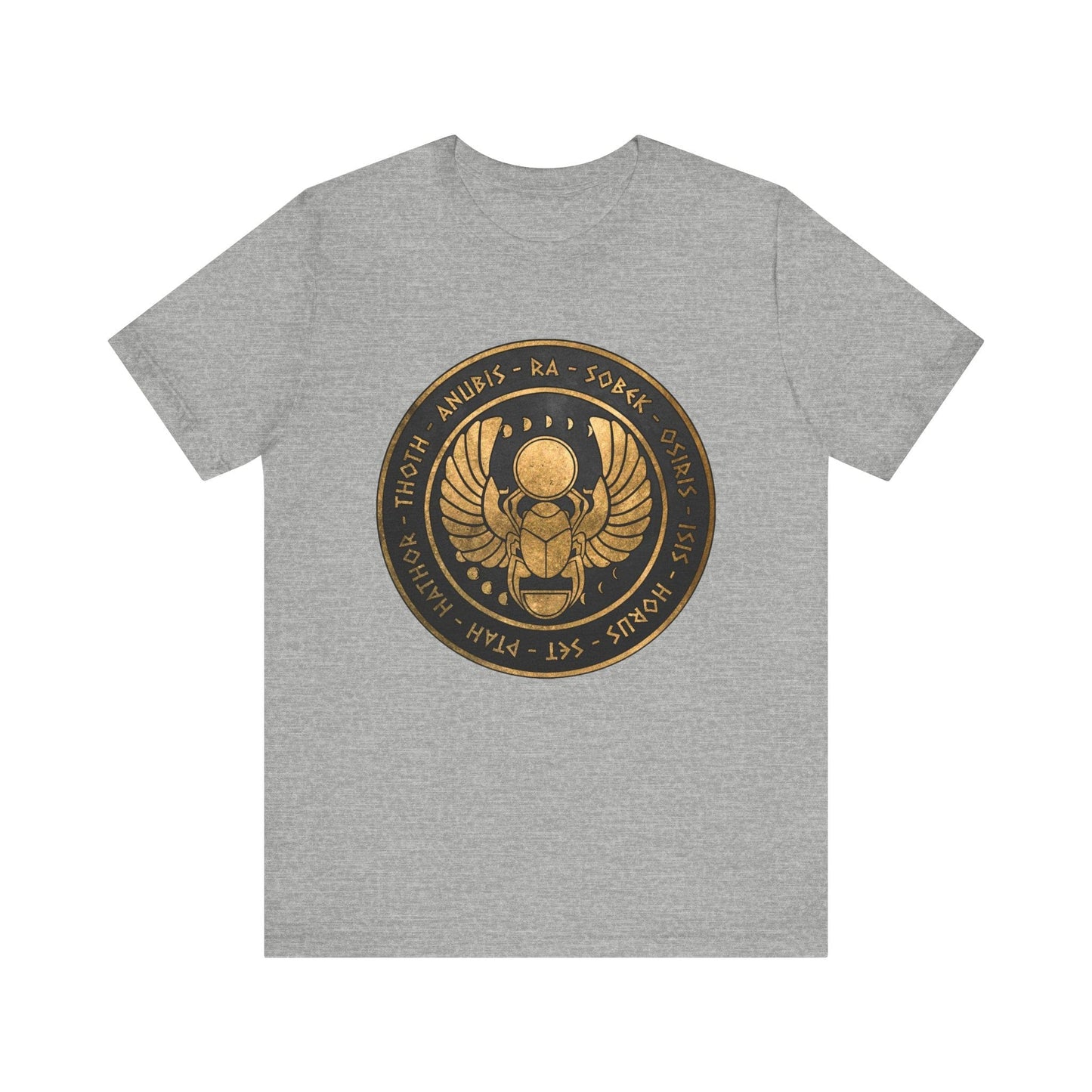 Athletic Heather / S Egyptian Gods - Ancient Gods of Egypt - Khepri Beetle Symbol T-Shirt