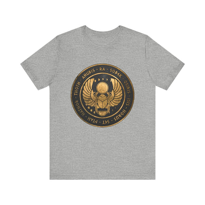 Athletic Heather / S Egyptian Gods - Ancient Gods of Egypt - Khepri Beetle Symbol T-Shirt