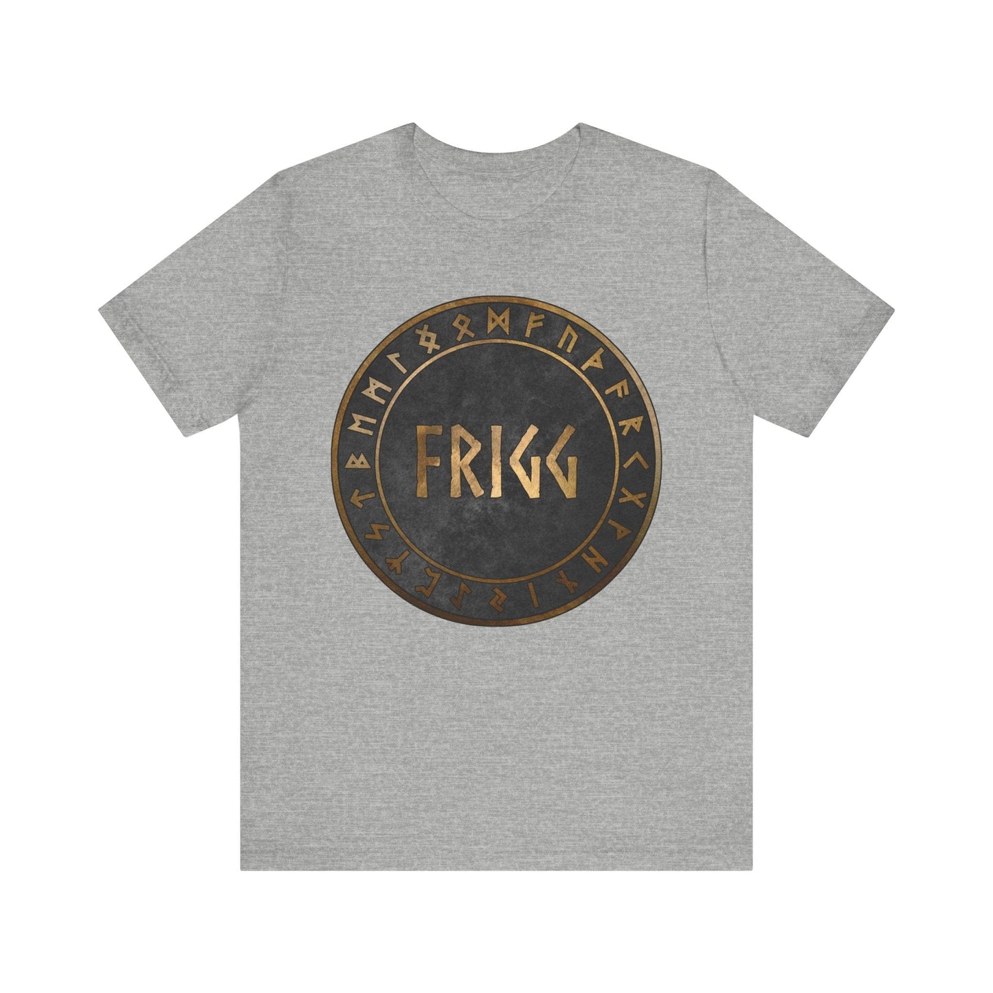 Athletic Heather / S Frigg Norse Goddess with Viking Runes T-Shirt