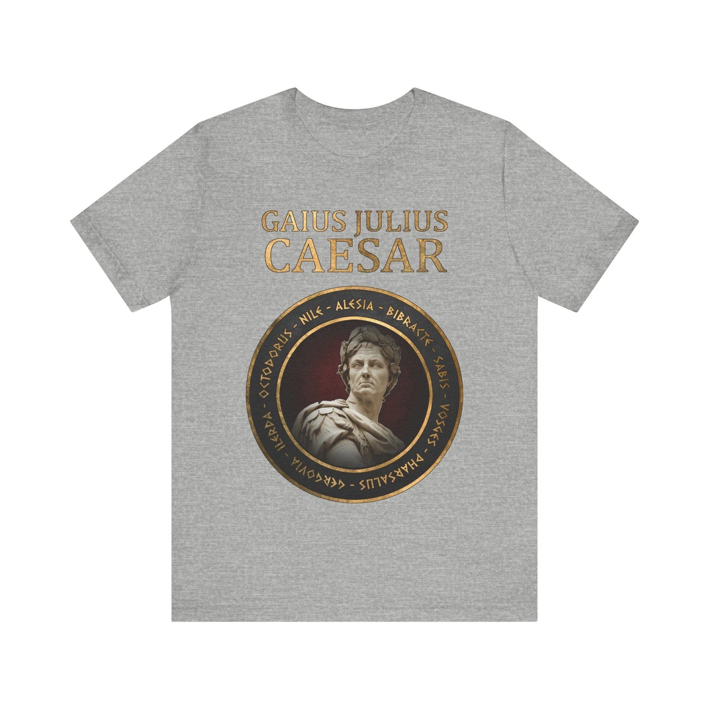 Athletic Heather / S Gaius Julius Caesar - Famous Battles T-Shirt