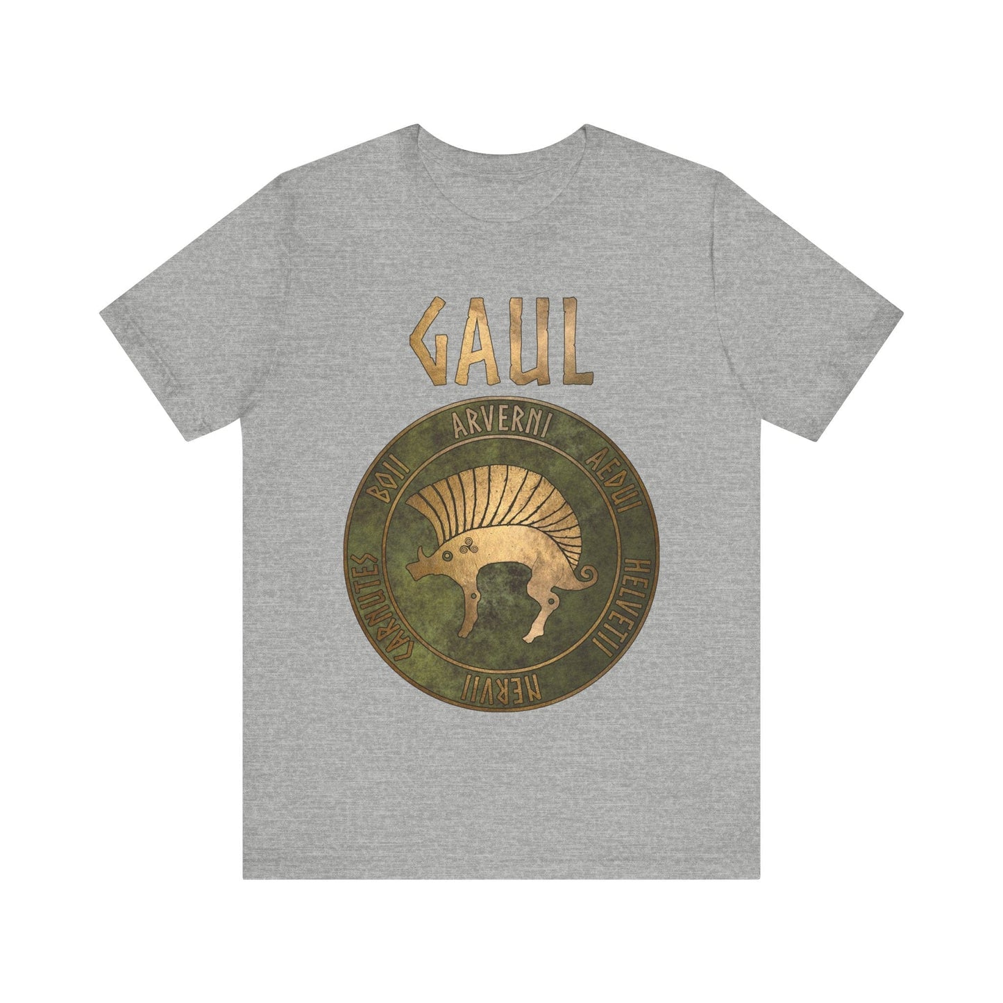 Athletic Heather / S Gaul Ancient Tribes of Gaul Boar Gaelic History T-shirt