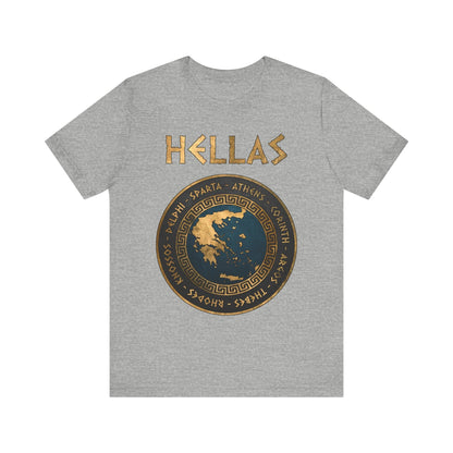 Athletic Heather / S Hellas Ancient Greek Polis - City-States of Ancient Greece T-shirt
