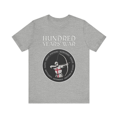 Athletic Heather / S Hundred Years' War Battles Longbowman T-Shirt