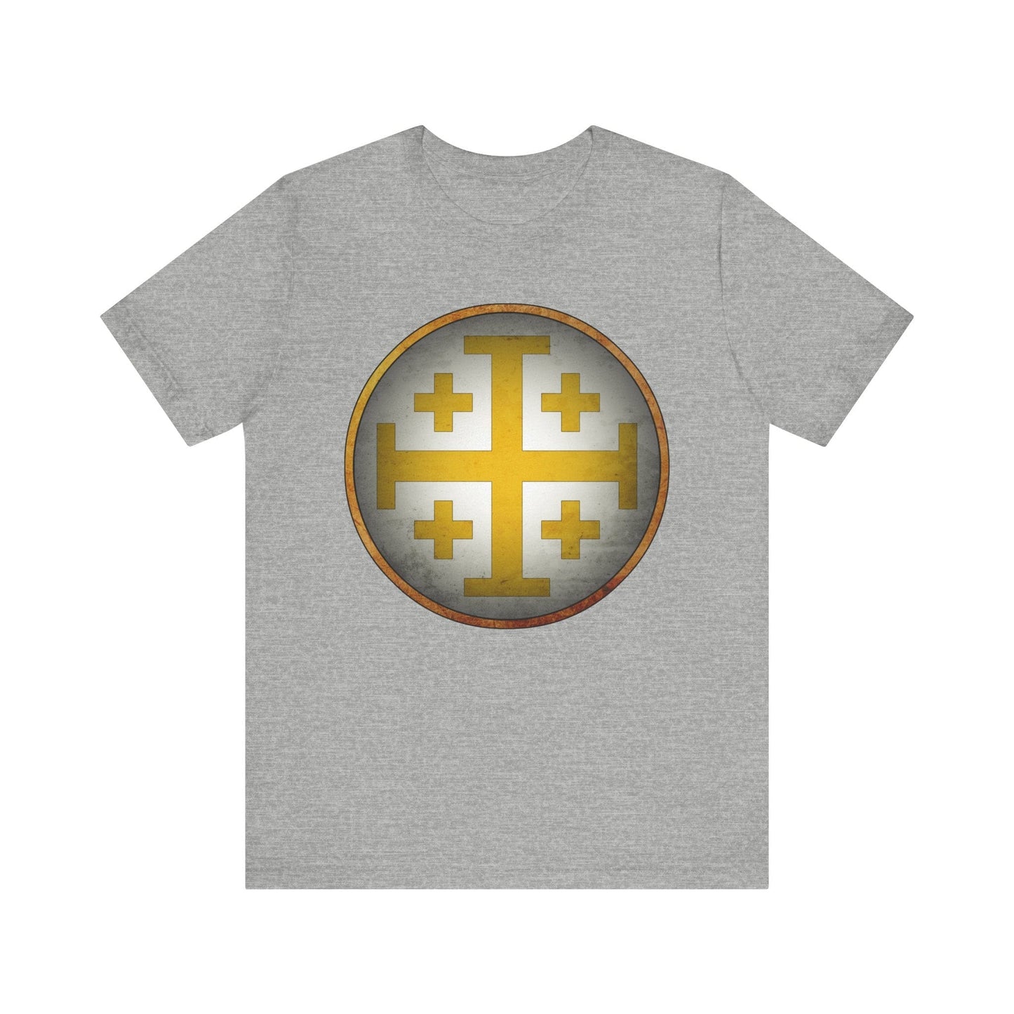 Athletic Heather / S Jerusalem Heraldry - Medieval Jerusalem Cross T-shirt