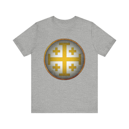 Athletic Heather / S Jerusalem Heraldry - Medieval Jerusalem Cross T-shirt