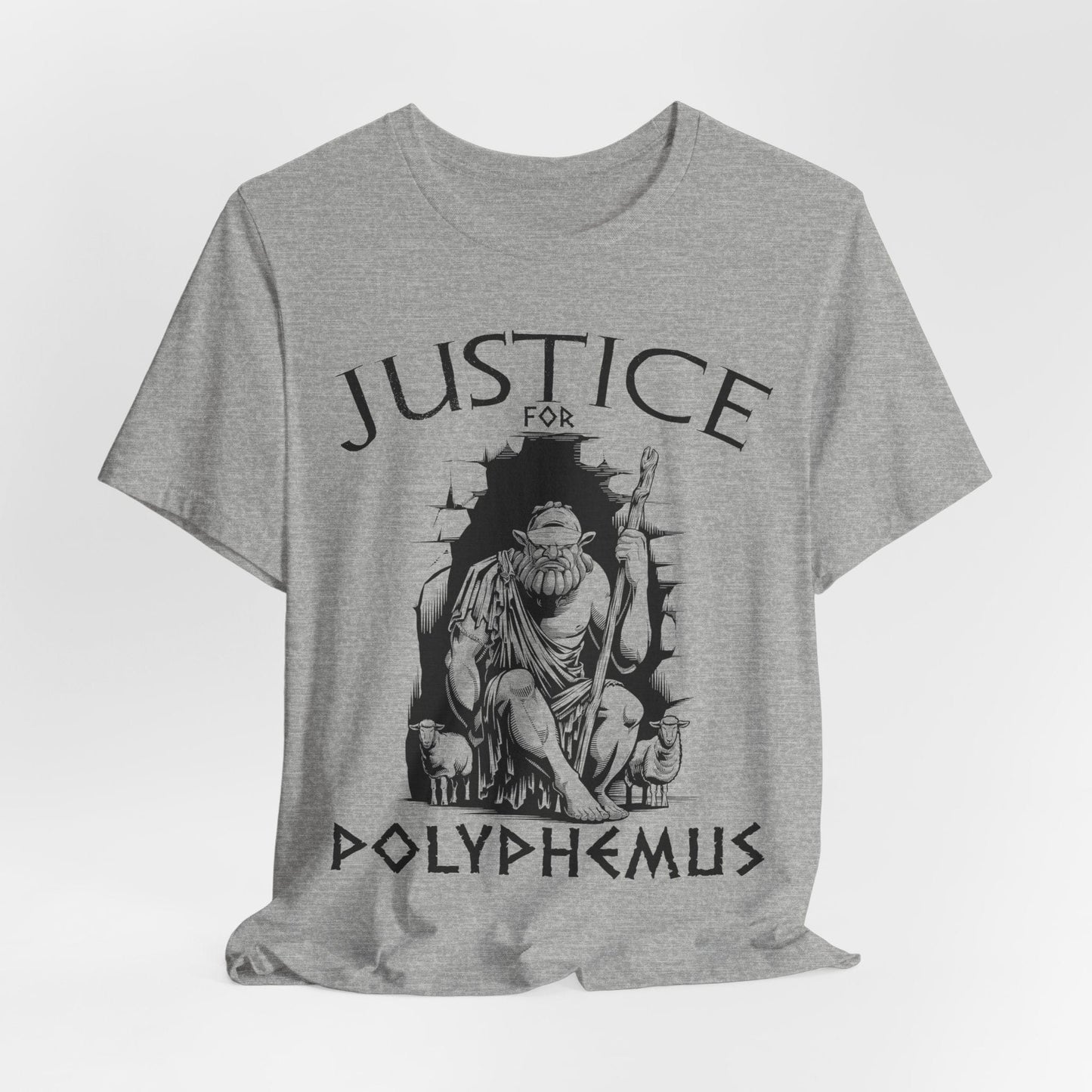 Athletic Heather / S Justice For Polyphemus - The Odyssey - Funny Greek Mythology T-Shirt