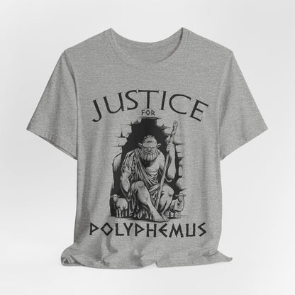 Athletic Heather / S Justice For Polyphemus - The Odyssey - Funny Greek Mythology T-Shirt