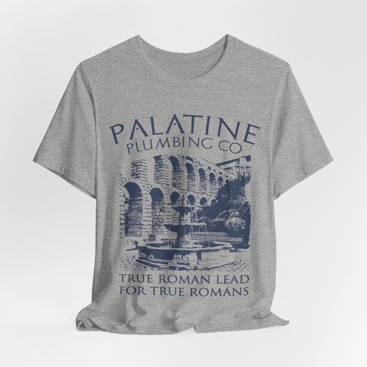 Athletic Heather / S Palatine Plumbing Co - Funny Roman History T-Shirt
