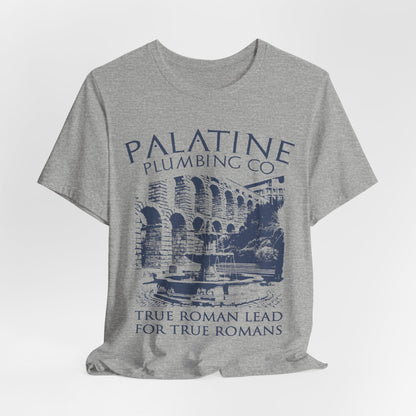 Athletic Heather / S Palatine Plumbing Co - Funny Roman History T-Shirt