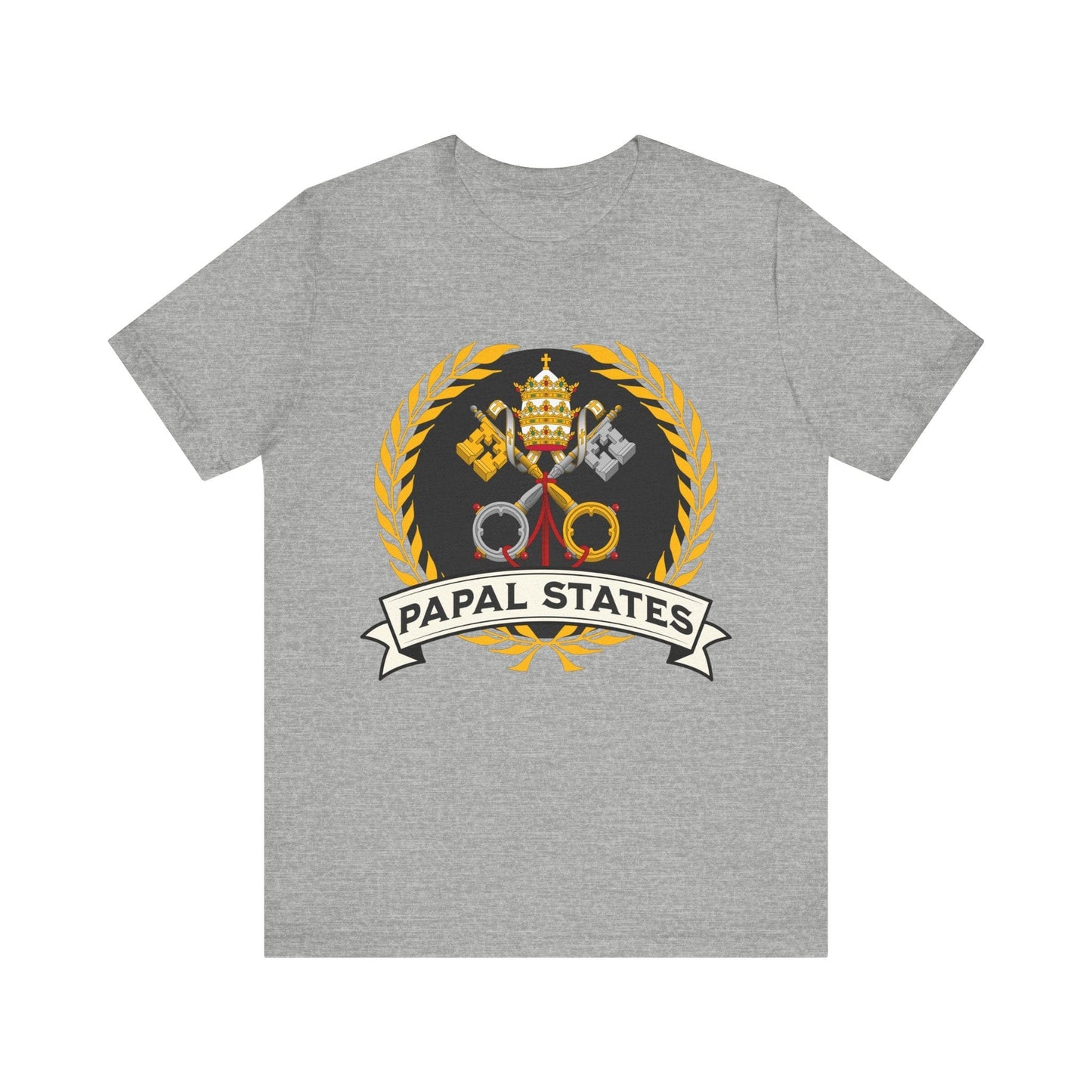 Athletic Heather / S Papal States Heraldry - Papacy Coat of Arms T-Shirt