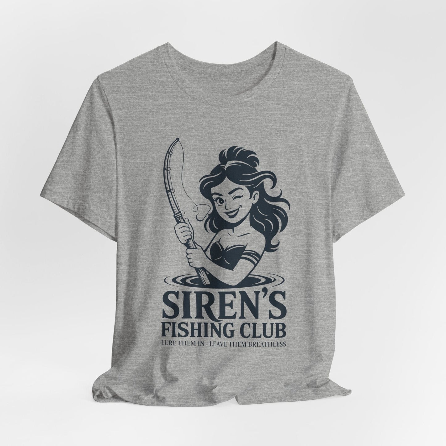 Athletic Heather / S Siren's Fishing Club - Funny Greek Mythology T-Shirt