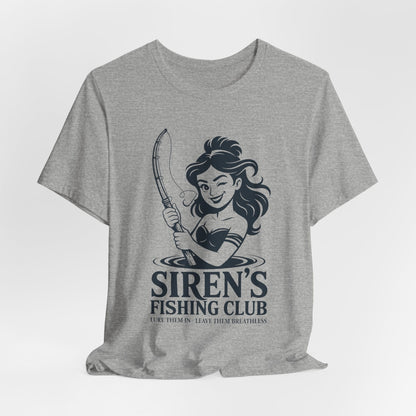 Athletic Heather / S Siren's Fishing Club - Funny Greek Mythology T-Shirt