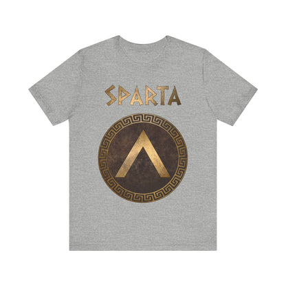 Athletic Heather / S Sparta Ancient Spartan Shield Lambda Symbol T-Shirt