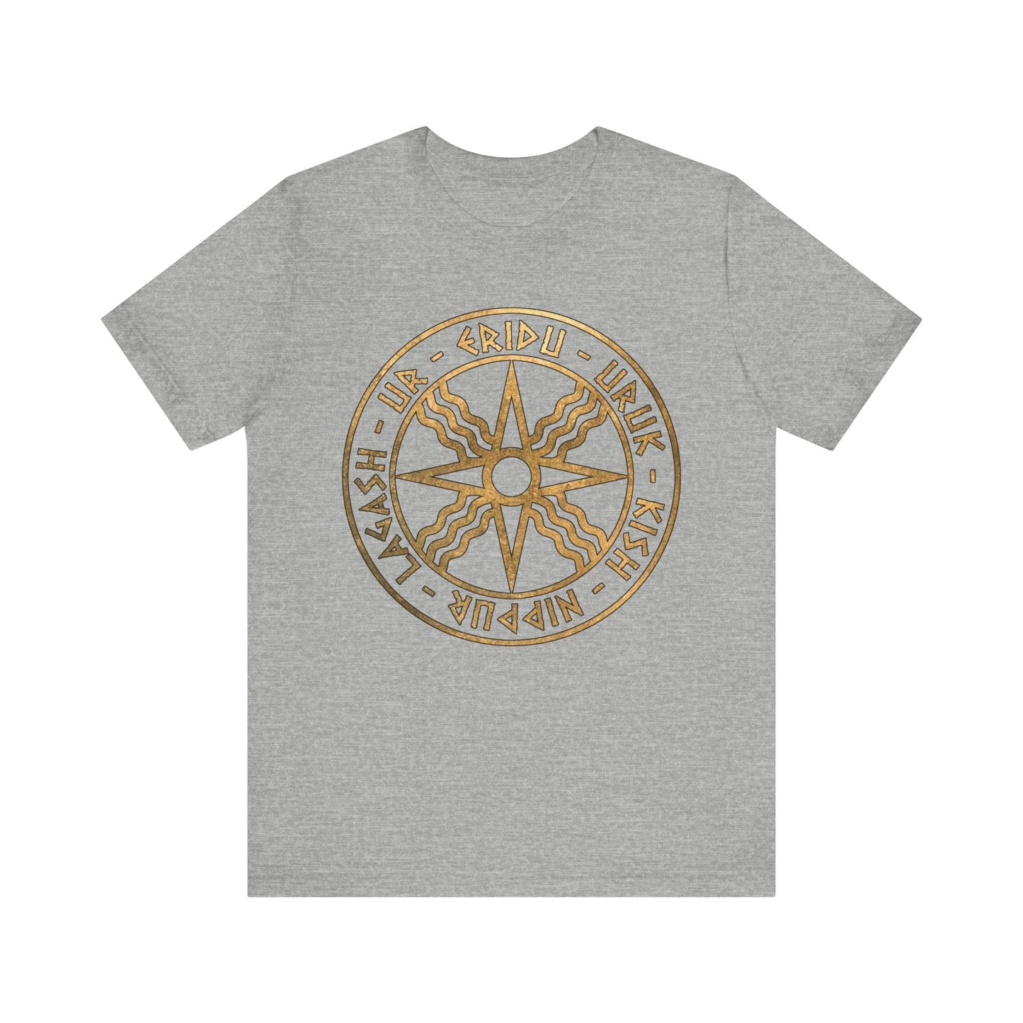 Athletic Heather / S Sumer Ancient Mesopotamian Cities God Utu Symbol T-Shirt