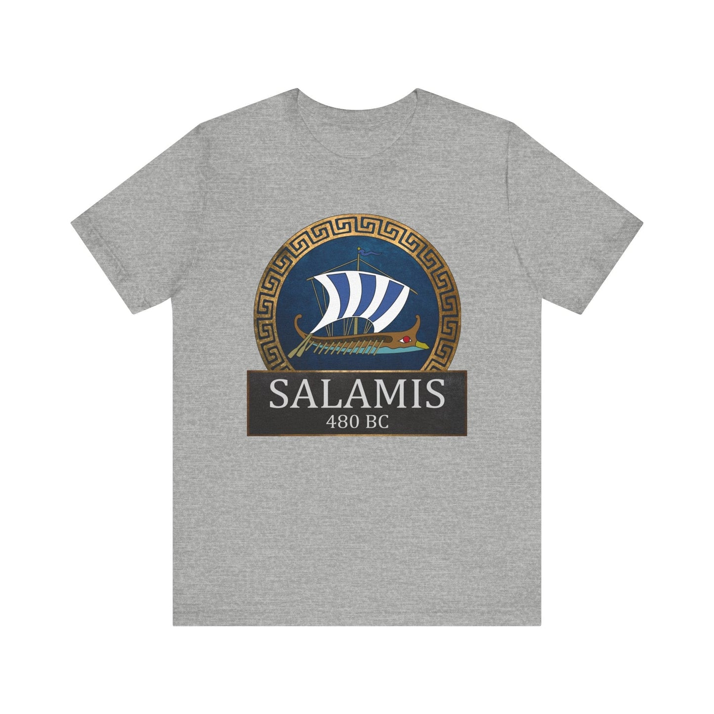 Athletic Heather / S The Battle of Salamis 480 BC - Ancient Greece History T-shirt