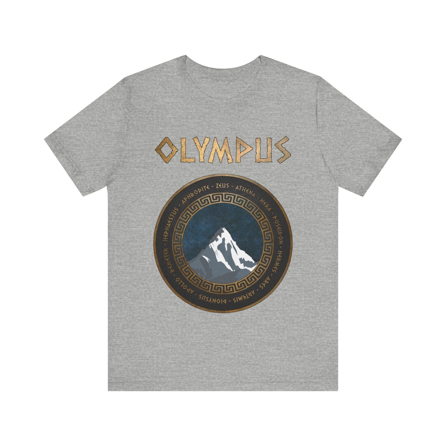 Athletic Heather / S The Twelve Olympians Greek Gods and Goddesses - Mount Olympus T-Shirt