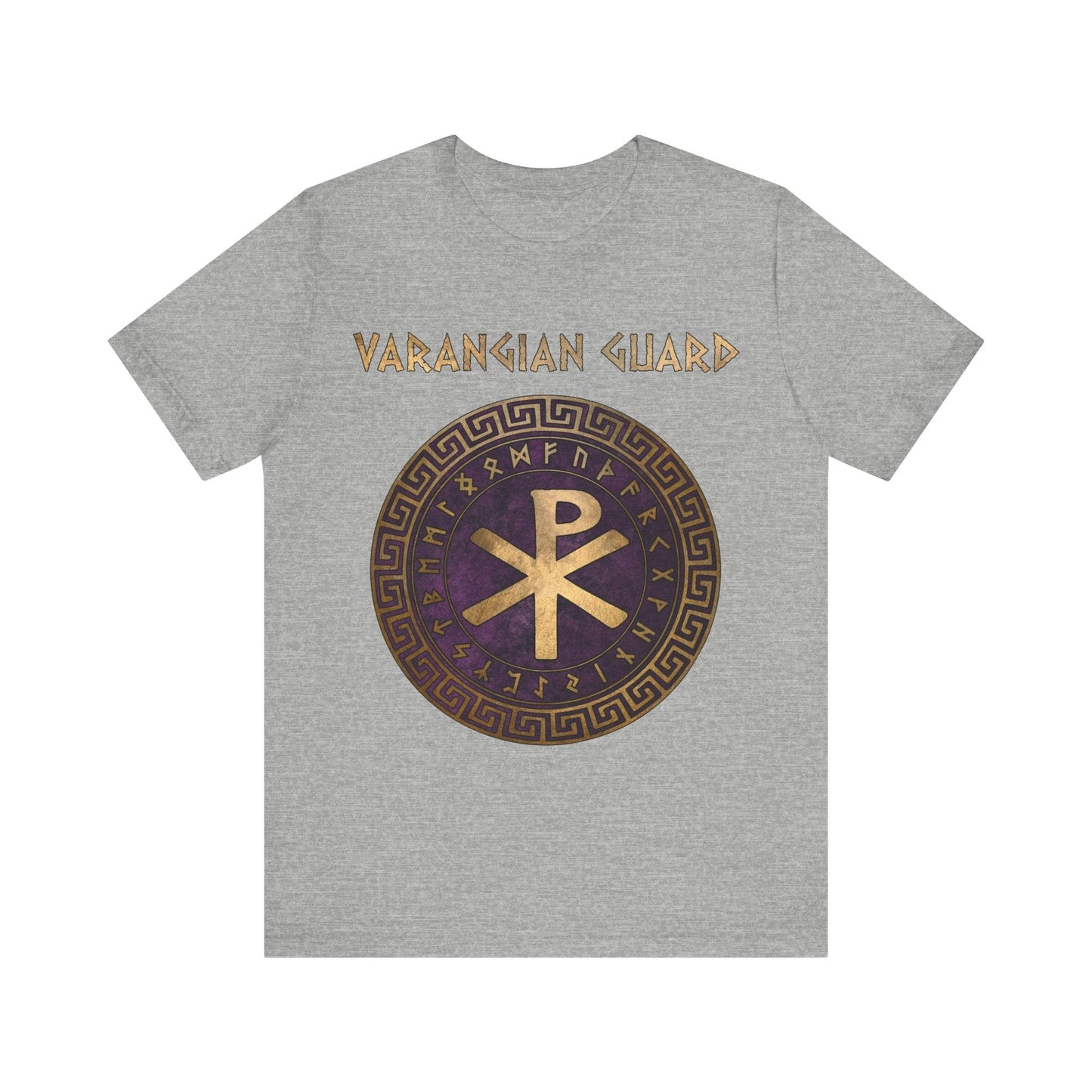 Athletic Heather / S Varangian Guard Byzantine Empire Chi Rho with Runes T-Shirt