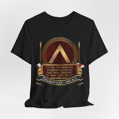 Battle of Thermopylae Spartan Epitaph T-Shirt