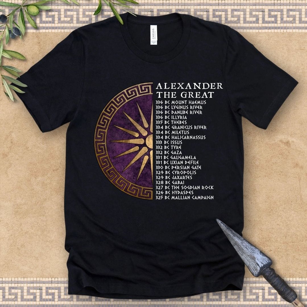 Black / 2XL Alexander the Great Battles - Ancient Macedon T-Shirt