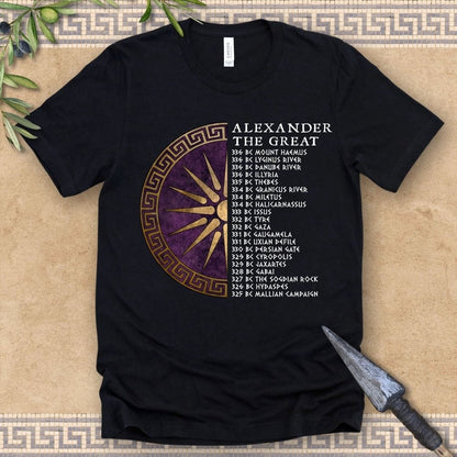 Black / 2XL Alexander the Great Battles - Ancient Macedon T-Shirt