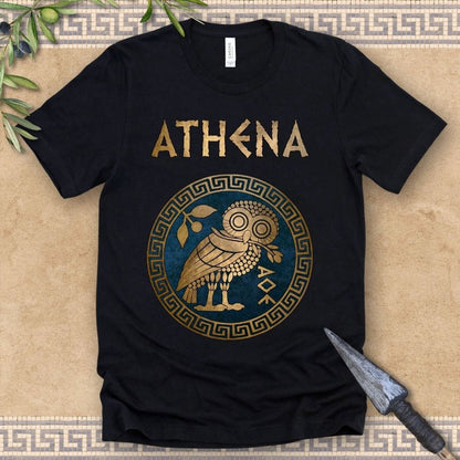 Black / 2XL Athena Greek Goddess Symbol T-Shirt