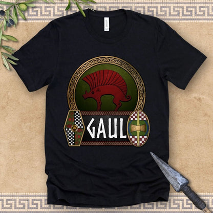 Black / 2XL Gaul Ancient Gaelic Boar - Celtic Warrior Shields - Gaelic Heritage T-shirt