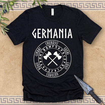 Black / 2XL Germania Ancient Tribes of Germany Runes T-Shirt