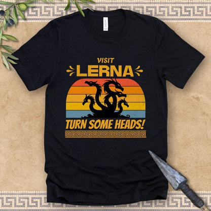 Black / 2XL Lernaean Hydra - Visit Lerna, Turn Some Heads! - Funny Greek Mythology T-shirt