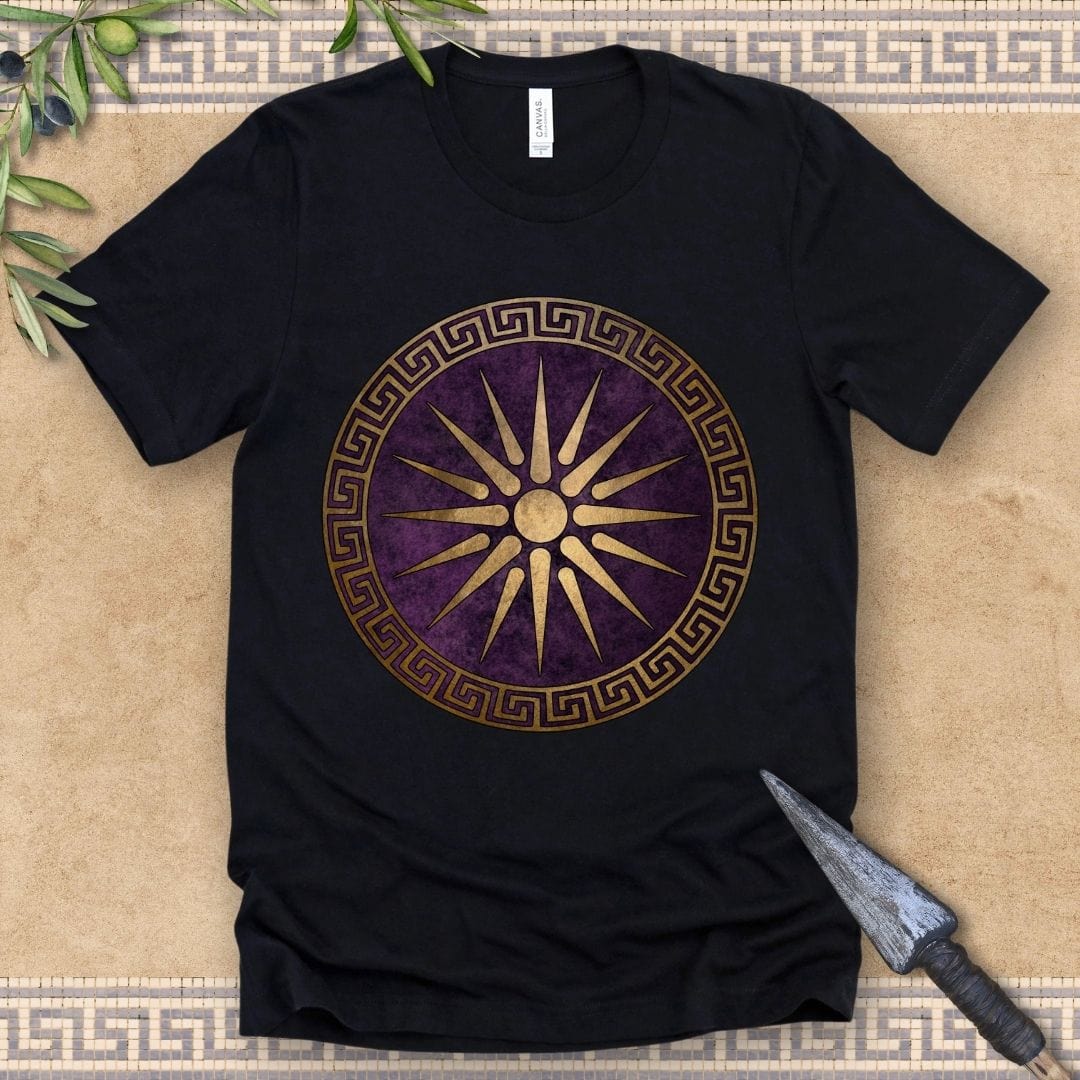 Black / 2XL Macedon Alexander the Great Shield T-Shirt