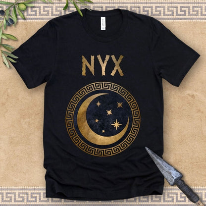 Black / 2XL Nyx Greek Goddess of Night Ancient Symbol T-shirt