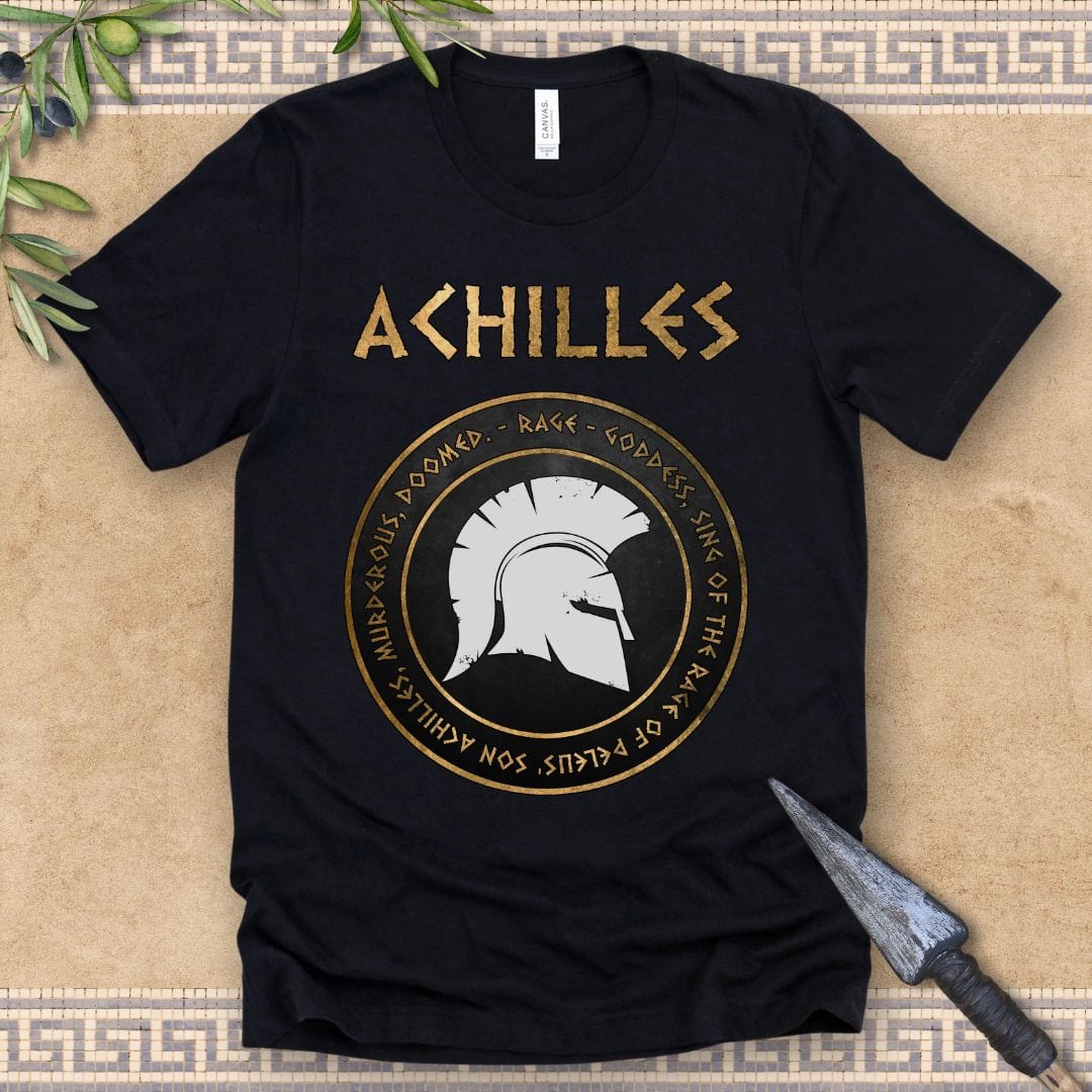 Black / 2XL Rage of Achilles - Homer the Iliad T-Shirt