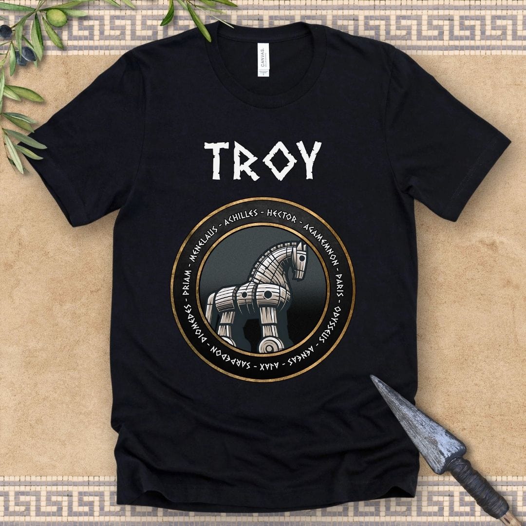 Black / 2XL Trojan Horse - Heroes of the Trojan War - Troy T-Shirt