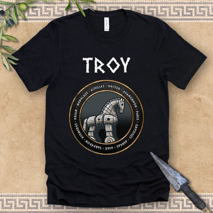 Black / 2XL Trojan Horse - Heroes of the Trojan War - Troy T-Shirt