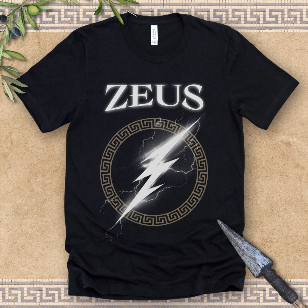 Black / 2XL Zeus Greek God Thunderbolt of Zeus T-Shirt