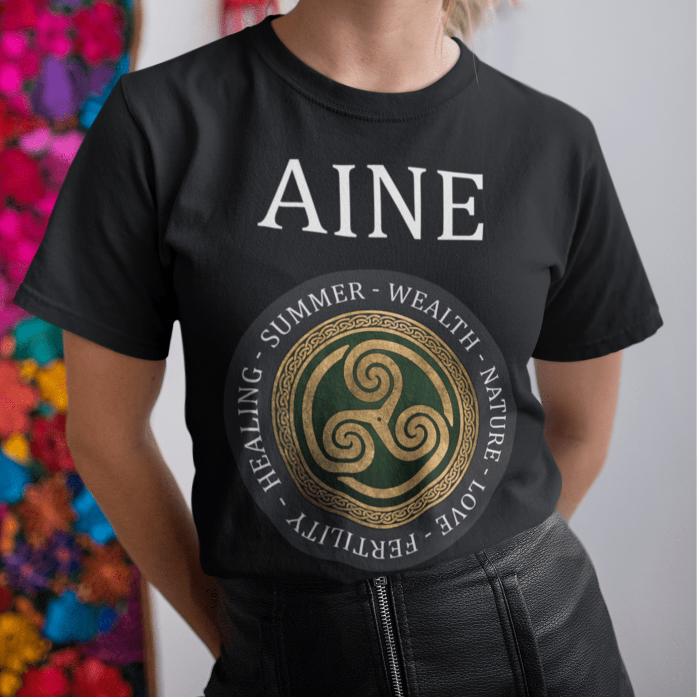 Black / S Aine Ancient Celtic and Irish Goddess T-Shirt