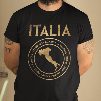 Black / S Ancient Italian Tribes of Italia Ancient Italy T-Shirt