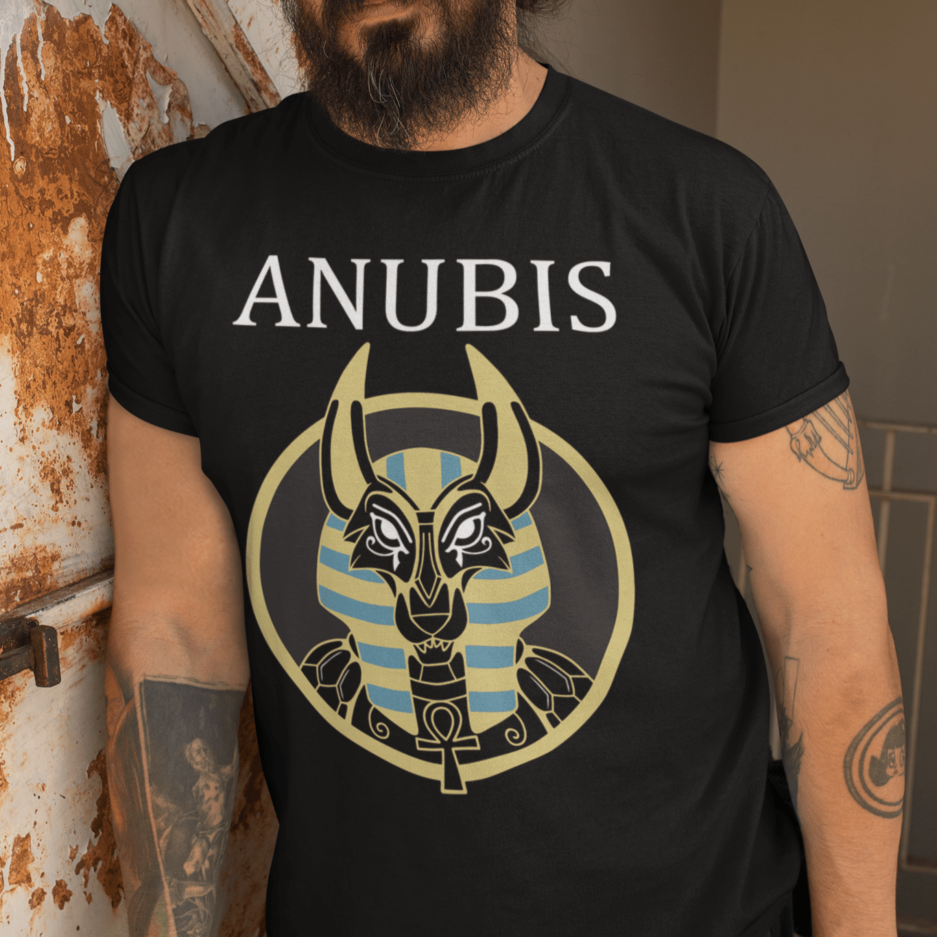 Black / S Anubis Egyptian God of the Dead T-Shirt