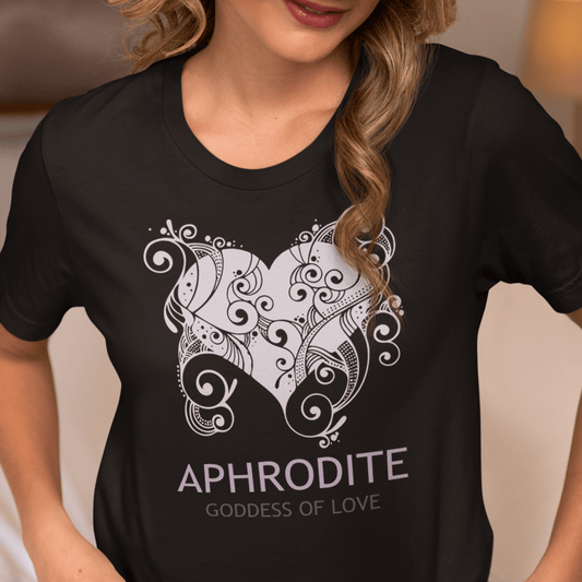 Black / S Aphrodite Greek Goddess of Love T-shirt