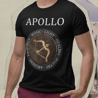 Black / S Apollo Ancient Greek God - Bow of Apollo T-Shirt