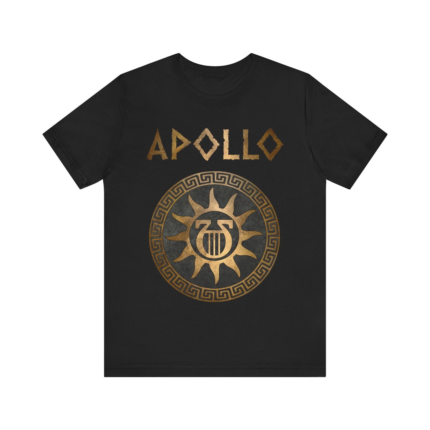 Black / S Apollo Ancient Greek God Lyre Symbol T-Shirt