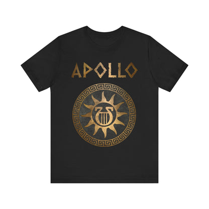 Black / S Apollo Ancient Greek God Lyre Symbol T-Shirt