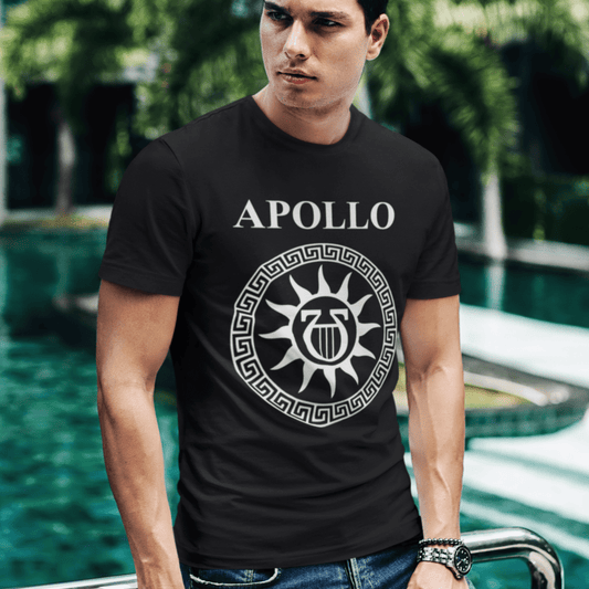 Black / S Apollo Greek God Lyre T-Shirt