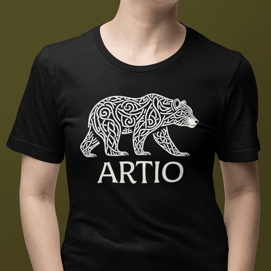 Black / S Artio Celtic Bear Goddess T-shirt